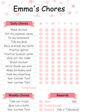 Load image into Gallery viewer, Kids Routine Chart. Editable Behaviour chart with Chore Chart for Kids included. Children&#39;s Reward Chart &amp; Checklist. Printable chart. Boys
