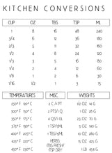 Load image into Gallery viewer, Kitchen Conversion Chart, Printable Kitchen Measurements Cheat Sheet! Cooking Substitutions, Temperature Food guide, Kitchen Décor, Weights | Minimalist
