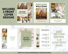 Load image into Gallery viewer, Lake House Welcome Book Template, Editable Canva Airbnb Welcome Guide, Air bnb House manual eBook, Host signs, Signage, VRBO Vacation Rental | Green

