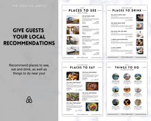 Load image into Gallery viewer, Lake House Welcome Book Template, Editable Canva Airbnb Welcome Guide, Air bnb House manual eBook, Host signs, Signage, VRBO Vacation Rental | Mono
