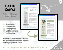 Load image into Gallery viewer, Lake House Welcome Book Template, Editable Canva Airbnb Welcome Guide, Air bnb House manual eBook, Host signs, Signage, VRBO Vacation Rental | Mono
