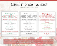 Load image into Gallery viewer, Last Posting Dates Christmas Packaging Care Card. Order in time! Domestic Shipping, International, Package, Last Orders, Xmas Gift, Holidays
