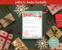 Load image into Gallery viewer, Letter to Santa Claus, SAGE Kids Christmas Wish List Printable, Father Christmas Letter, Dear Santa Letter, Holidays, North Pole Mail, Nice List
