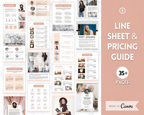 Line Sheet Template, Editable Wholesale Catalog, Pricing & Services Guide, Product Sales, Price List Template, Canva Linesheet Catalogue - Brown