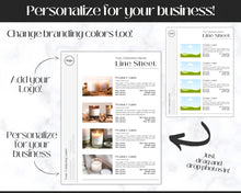 Load image into Gallery viewer, Line Sheet Template, Wholesale Catalog, Editable Wholesale Template, Product Sales Sheet, Price List Template, Canva Linesheet Catalogue | Luxury
