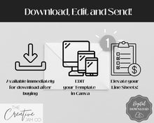 Load image into Gallery viewer, Line Sheet Template, Wholesale Catalog, Editable Wholesale Template, Product Sales Sheet, Price List Template, Canva Linesheet Catalogue | Luxury
