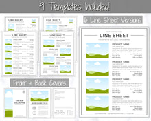 Load image into Gallery viewer, Line Sheet Template, Wholesale Catalog, Editable Wholesale Template, Product Sales Sheet, Price List Template, Canva Linesheet Catalogue | Mono Style 1
