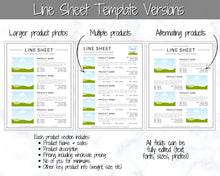 Load image into Gallery viewer, Line Sheet Template, Wholesale Catalog, Editable Wholesale Template, Product Sales Sheet, Price List Template, Canva Linesheet Catalogue | Mono Style 1
