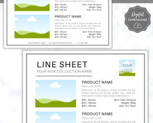 Load image into Gallery viewer, Line Sheet Template, Wholesale Catalog, Editable Wholesale Template, Product Sales Sheet, Price List Template, Canva Linesheet Catalogue | Mono Style 1
