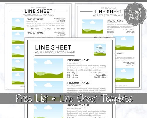 Line Sheet Template, Wholesale Catalog, Editable Wholesale Template, Product Sales Sheet, Price List Template, Canva Linesheet Catalogue | Mono Style 1