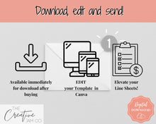 Load image into Gallery viewer, Line Sheet for Wholesale. Editable Template Catalog, Price List Template, Wholesale Template, Product Sales Sheet, Canva Linesheet Catalogue | Mono Style 2

