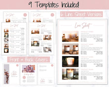Load image into Gallery viewer, Line Sheet for Wholesale. Price List Template, Editable Candle Template Catalog, Seller shop, Product Sales Sheet, Canva Linesheet Catalogue | Pink Style 2
