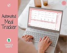 Load image into Gallery viewer, Macro Meal Planner Spreadsheet, Weekly Meal Plan Template, Meal Prep, Digital Meal Tracker, Monthly Food Diary, Printable, Grocery, Diet
