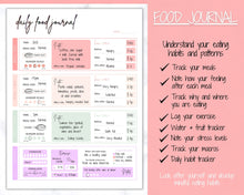 Load image into Gallery viewer, Meal Planner BUNDLE, Colorful Weekly Food Diary, Meal Tracker Printable, Daily Food Journal, Menu Plan, Prep! Grocery, Fitness Diet Wellness | Pastel Bundle 2
