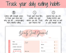 Load image into Gallery viewer, Meal Planner BUNDLE, PINK Weekly Food Diary, Meal Tracker Printable, Daily Food Journal, Menu Plan, Prep! Grocery, Fitness Diet Wellness | Watercolor Bundle 2
