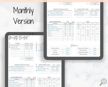 Load image into Gallery viewer, Monthly BUDGET PLANNER Template Printable. Budget Tracker with Expense, Savings, Debt Tracker. Monthly Tracker &amp; Financial Planner Insert
