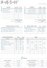 Load image into Gallery viewer, Monthly BUDGET PLANNER Template Printable. Budget Tracker with Expense, Savings, Debt Tracker. Monthly Tracker &amp; Financial Planner Insert
