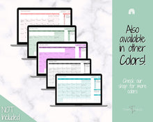 Load image into Gallery viewer, Monthly Calendar Planner Spreadsheet, Automated Template, Google Sheets, Excel, Annual, Editable To Do List, Undated Schedule, Overview - Green
