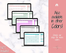 Load image into Gallery viewer, Monthly Calendar Planner Spreadsheet, Automated Template, Google Sheets, Excel, Annual, Editable To Do List, Undated Schedule, Overview - Pink
