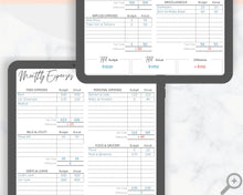 Load image into Gallery viewer, Monthly Expense Tracker Printable, Budget Planner, Budget Template, Financial Planner. Yearly Bill Tracker, Payday Finance, Monthly Expenses
