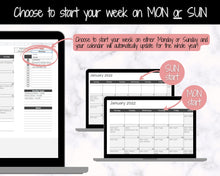 Load image into Gallery viewer, Monthly Overview, Planner Spreadsheet, Automated Calendar Template, Google Sheets, Excel, Annual, Editable To Do List, Undated Schedule - Mono
