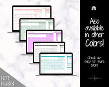 Load image into Gallery viewer, Monthly Overview, Planner Spreadsheet, Automated Calendar Template, Google Sheets, Excel, Annual, Editable To Do List, Undated Schedule - Mono
