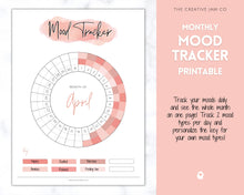 Load image into Gallery viewer, Mood Tracker BUNDLE! Printables, Monthly, Weekly, Annually, Yearly, Circular Mood Chart, Mental health, self care journal, mindfulness | Pink
