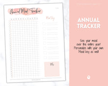 Load image into Gallery viewer, Mood Tracker BUNDLE! Printables, Monthly, Weekly, Annually, Yearly, Circular Mood Chart, Mental health, self care journal, mindfulness | Pink
