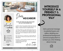 Load image into Gallery viewer, New Agent Introduction Letter, Real Estate Agent Template, Realtor Intro Letter, Real Estate Marketing, Dear Neighbor, Postcard Flyer, Canva
