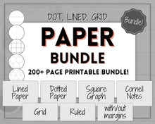 Load image into Gallery viewer, Note Taking Templates, Printable Paper, Note Taking Journal, Cornell Notes, Dot Lined Grid, Graph, Meeting Notebook, Student Digital Note-taking
