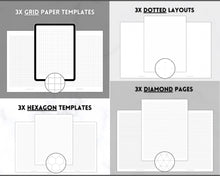 Load image into Gallery viewer, Note Taking Templates, Printable Paper, Note Taking Journal, Cornell Notes, Dot Lined Grid, Graph, Meeting Notebook, Student Digital Note-taking
