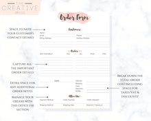 Load image into Gallery viewer, ORDER FORM Invoice Template, EDITABLE Custom Receipt Template, Printable Customer Sales Order Invoice, Receipt Form, Edit, Download A4 Pdf | Style 5
