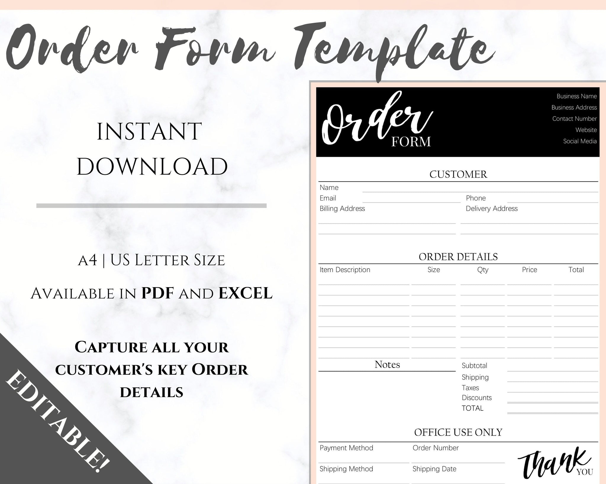Printable Address Book | US Letter and A4 size PDF | Instant Download