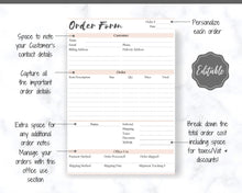 Load image into Gallery viewer, Order Form Template. EDITABLE PINK Customer Sales Order Invoice. Printable Invoice. Ordering Form Receipt. PDF Instant Digital Download | Style 3

