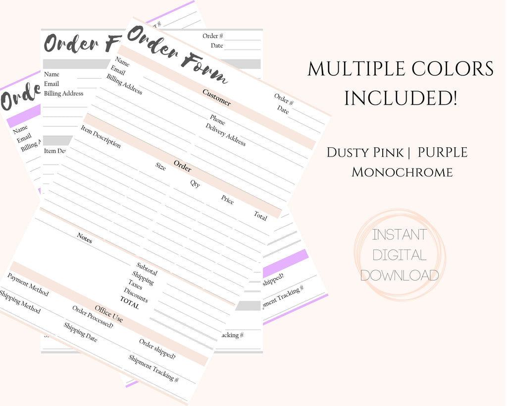 Order Form Template Printable | Purple Customer Order Sales Invoice order-form-template-printable-purple-customer-order-sales-invoice