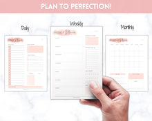 Load image into Gallery viewer, PINK Planner bundle, Daily Planner, Weekly Planner, Monthly Printable PACK! Planner Insert Sets, To do List, Productivity, Work Day, Hourly
