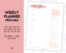 Load image into Gallery viewer, PINK Planner bundle, Daily Planner, Weekly Planner, Monthly Printable PACK! Planner Insert Sets, To do List, Productivity, Work Day, Hourly

