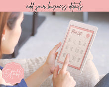 Load image into Gallery viewer, PRICE LIST Template Editable! Price Sheet, Pricing Guide, Hair Salon, Hairdresser, Photography, Beauty, Menu, Make up, Tags, Tumbler, Canva | Style 12
