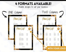 Load image into Gallery viewer, PRICE LIST Template Editable! Price Sheet, Pricing Guide, Hair Salon, Hairdresser, Photography, Beauty, Menu, Make up, Tags, Tumbler, Canva | Style 13
