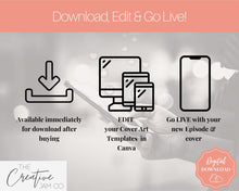 Load image into Gallery viewer, Podcast COVER ART Templates. 10 Editable Podcast Canva Mockups. Pod cast Photo. Podcast Graphics BUNDLE. Podcaster podcasting, Podcast Cover | Pink
