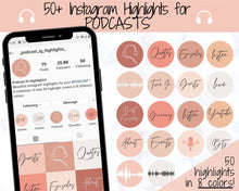 Load image into Gallery viewer, Podcast Instagram Highlight Covers, 50 Icons, Nude Handwritten Podcasting IG Highlights, Blush Insta Story Covers, Text, Stories, IG Feed | Nude
