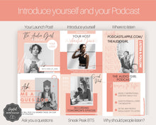 Load image into Gallery viewer, Podcast Instagram Post Templates. Canva Template Pack. Instagram Square Posts. Podcast Template, Podcasters, Podcasting, Social Media Bundle | Nude
