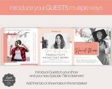 Load image into Gallery viewer, Podcast Instagram Post Templates. Canva Template Pack. Instagram Square Posts. Podcast Template, Podcasters, Podcasting, Social Media Bundle | Nude
