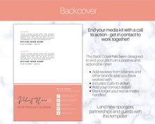 Load image into Gallery viewer, Podcast MEDIA KIT Template! Editable Canva Press Kit, Business Pitch, Rate Sheet Card, Podcasters, Planner, Influencer, Blogger, Price List | 3 Page Pink
