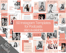 Load image into Gallery viewer, Podcast MEDIA KIT Template! Editable Canva Press Kit, Business Pitch, Rate Sheet Card, Podcasters, Planner, Influencer, Blogger, Price List | 3 Page Pink
