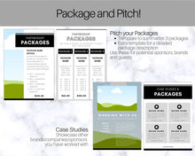 Load image into Gallery viewer, Podcast MEDIA KIT Template! Editable Canva Press Kit, Business Pitch, Rate Sheet Card, Podcasters, Planner, Influencer, Blogger, Price List | Mono
