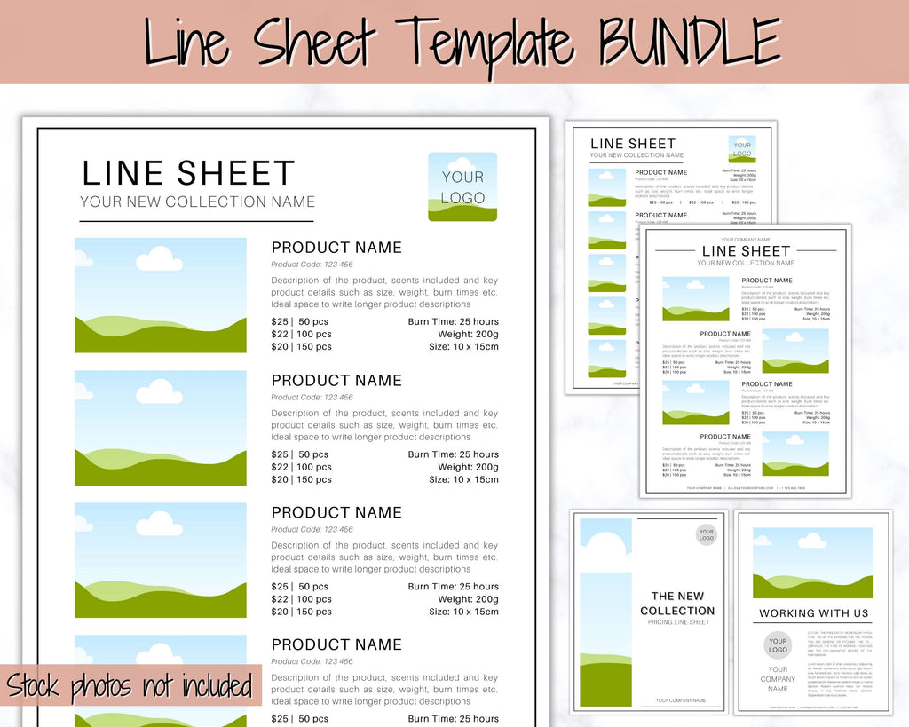 Editable Price List Template Bundle Create your own Sales Brochure