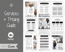 Load image into Gallery viewer, Price List Templates! Editable Pricing &amp; Services Guide, Canva eBook, Linesheet, Catalog, Coaches, Sales Package Proposals, Client Welcome | Mono
