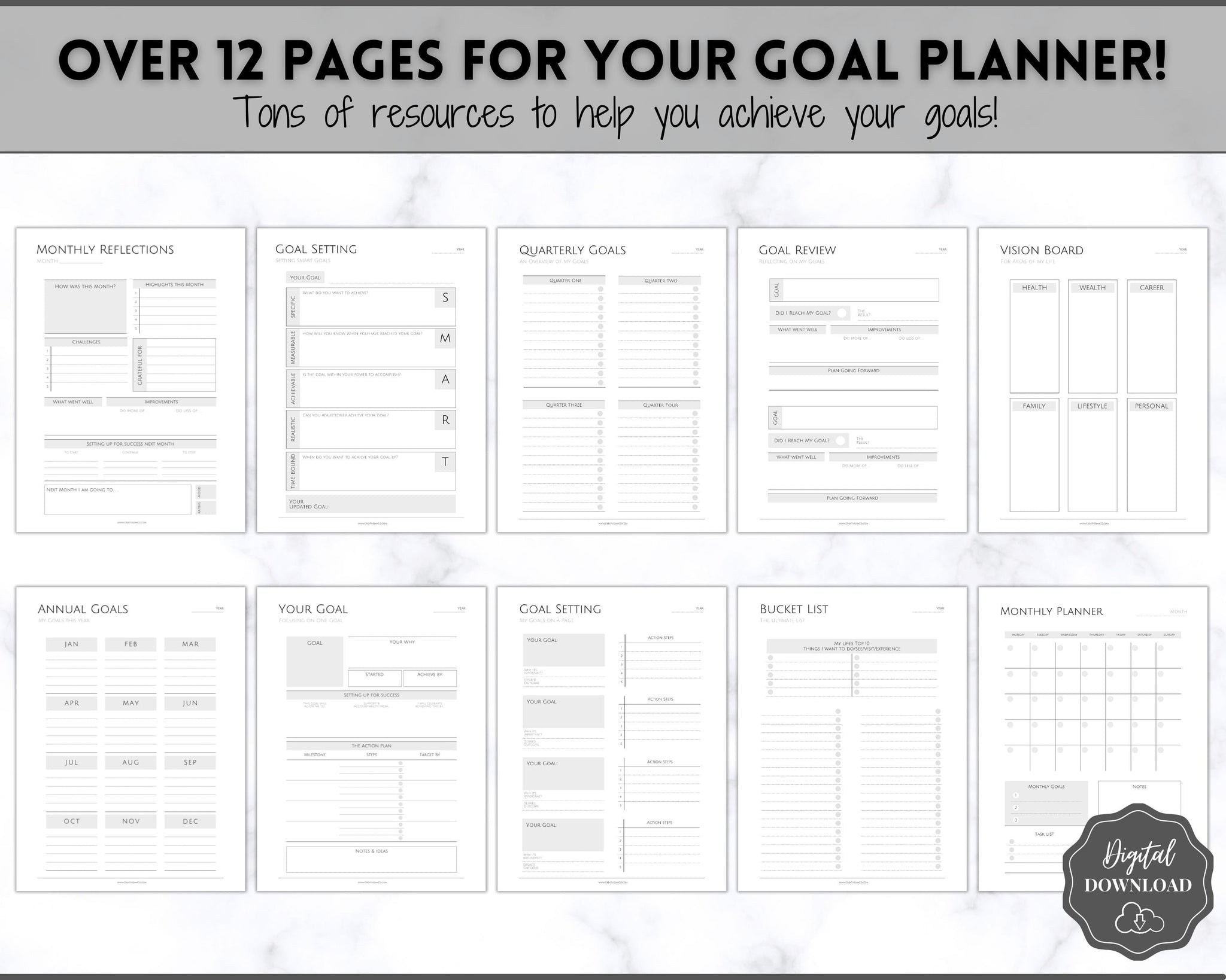 Adults Vision Board Planner and Goal Tracker (First Edition)