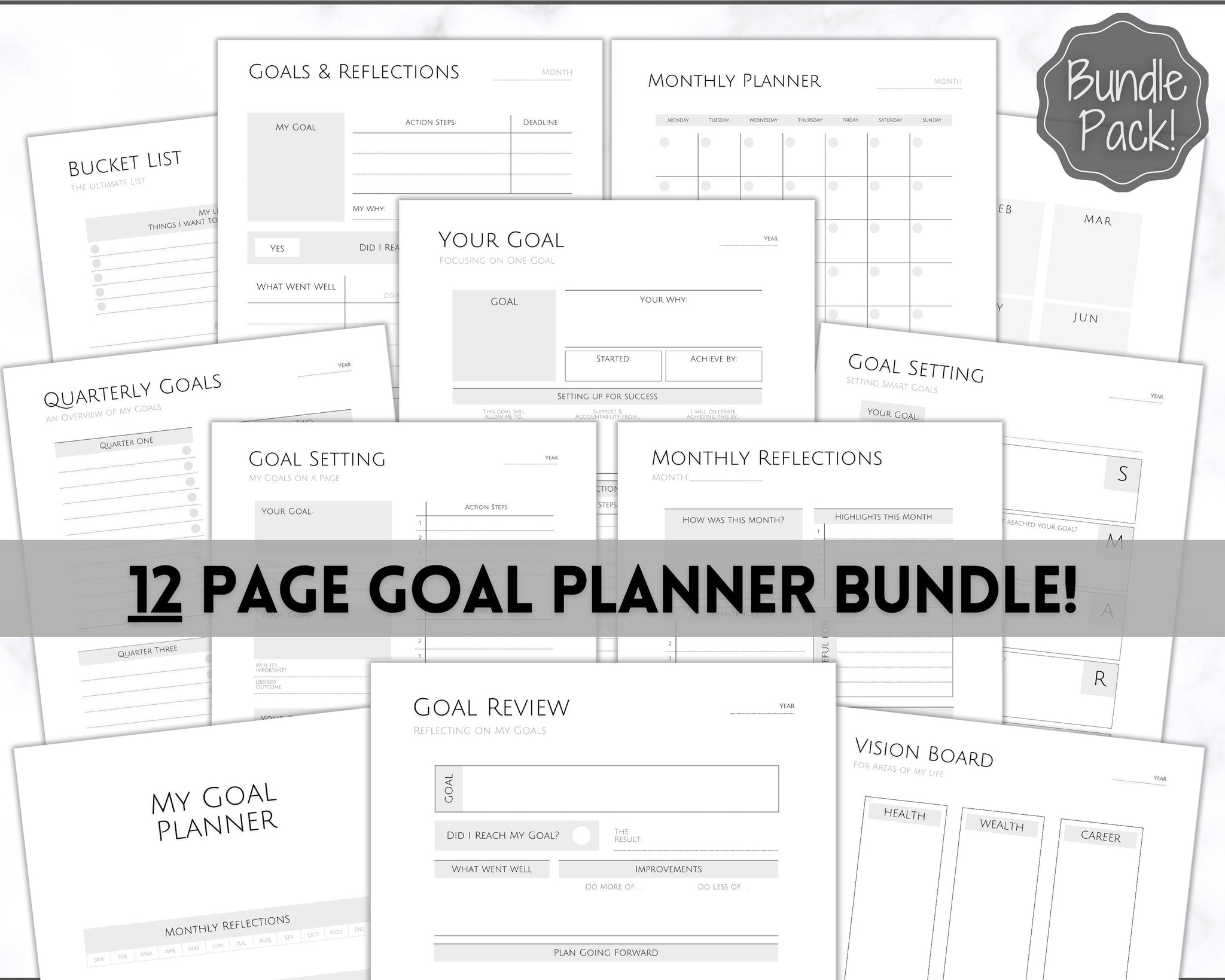 Everything But the Board - {WHITE GRAPHICS} Goal Setting Kit